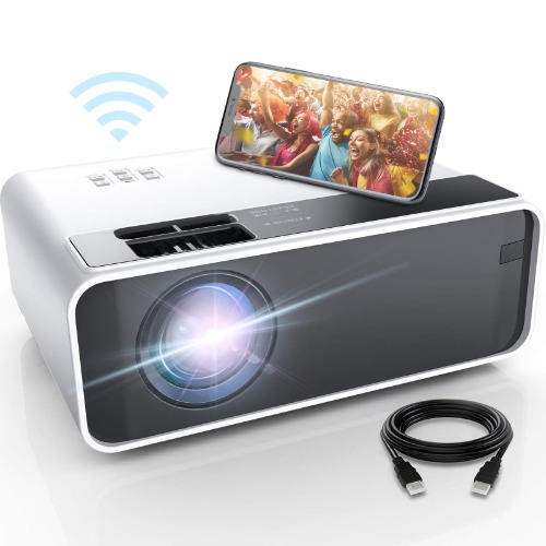 Mini Projector for iPhone, ELEPHAS WiFi Movie Projector with Synchronize Smartphone Screen, 1080P HD Portable Projector Supported 200" Screen, Compatible with AndroidOS/HDMI/USB/SD/VGA