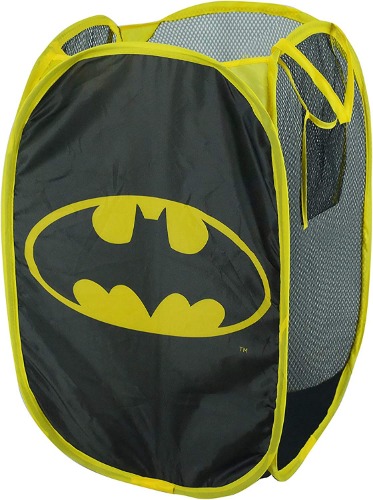 Idea Nuova Warner Brothers Batman Pop Up Hamper with Durable Carry Handles, 21" H x 13.5" W X 13.5" L - Batman