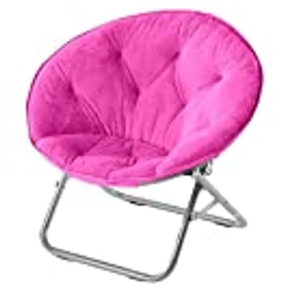 Urban Shop Faux Fur Saucer Chair, Pink