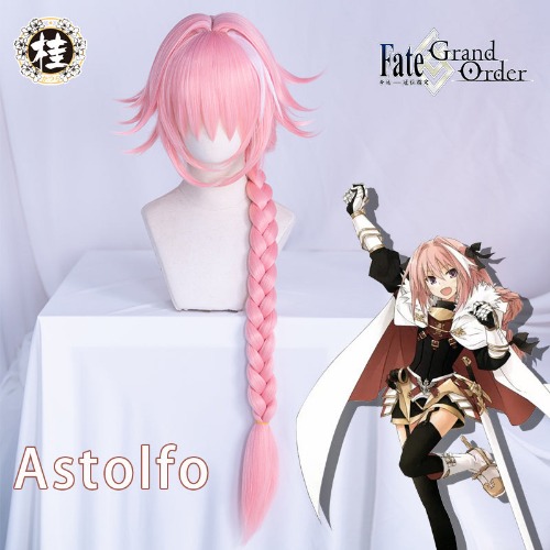 Uwowo Game Fate Grand Order/FGO Astolfo Cosplay Wig 60cm Long Pink Braid hair