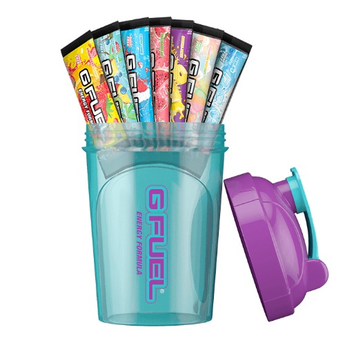 G FUEL Starter Kit - Shaker Cup + 7 Energy Drink Mix To-Go Packs - The Hornets Jr. V2 Starter Kit