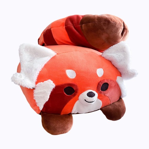 Fluffy Red Panda Plushie，Cute Red Panda Plush Soft Hugging Pillow，Anime Stuffed Animal Toy Pillow Gifts for Boys Girls - X-Large Red Panda