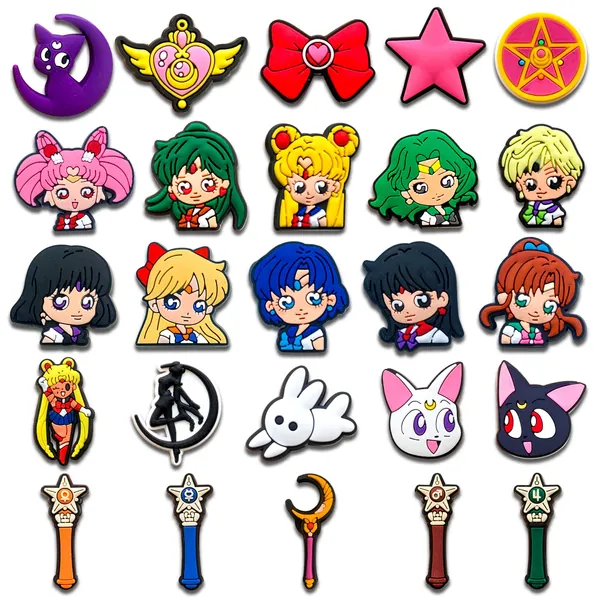 25Pcs Croc Charms for Kids Girls Teens, Anime Shoe Charms for Clog Sandals Bracelets Decoration Party Favor