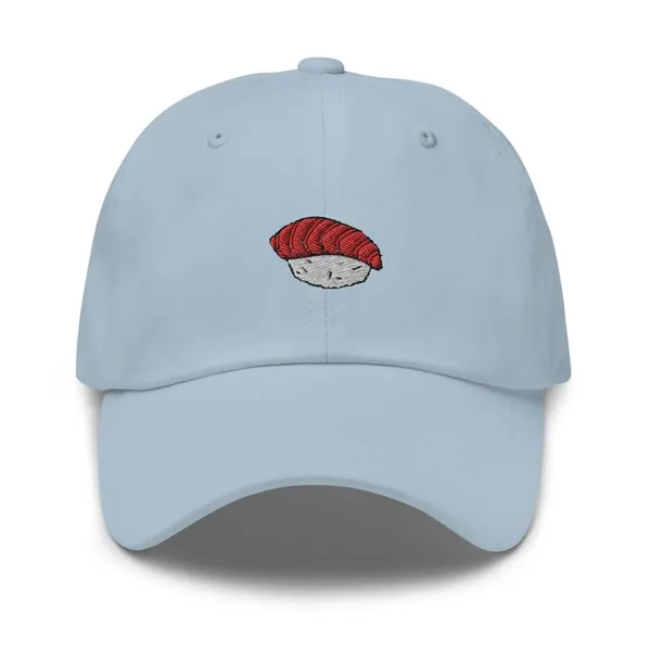 Sushi Nigiri Embroidered Dad hat by ICONSPEAK - Light Blue
