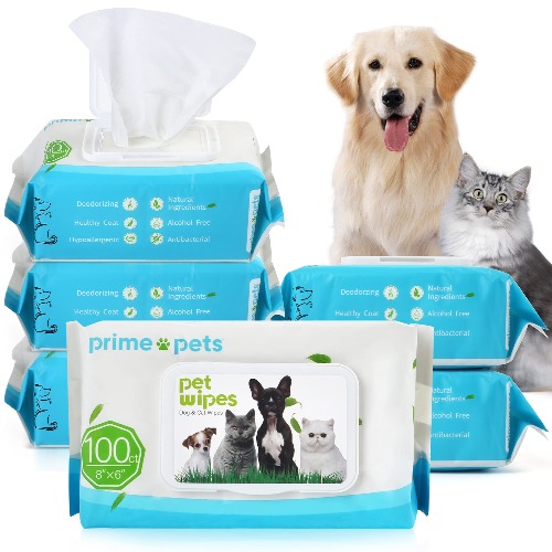 Dog Grooming Wipes, 600 Count 6x8Inch Deodorizing Wipes for Dogs & Cats, 100% Fragrance Free, Natural Pet Wipes for Cleaning Faces Bums Eyes Ears Paws Teeth, Dog Wipes