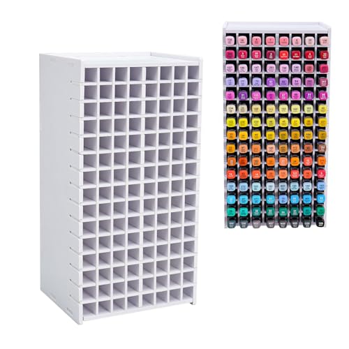 SANFURNEY Art Marker Storage Rack for 120 Markers, Watercolour Brushes Pens Color Pencils Organizer Holder for Desk - Rack for 120 Markers