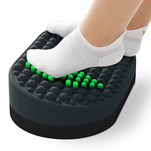 Dikdoc Foot Rest for Under Desk at Work, Home Office Foot Stool, Ottoman Foot Massager for Plantar Fasciitis Relief, Soft Silicone Footrests, Anti-Fatigue Fidget Toy (Gray) - Gray