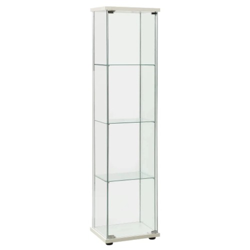 vidaXL Storage Cabinet Home Indoor Interior Sideboard Cupboard Bookcase Standing Book Shelf Display Cabinet Furniture Tempered Glass White