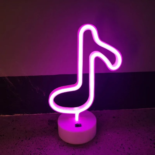 LED Neon Musical Note Lamp - Pink