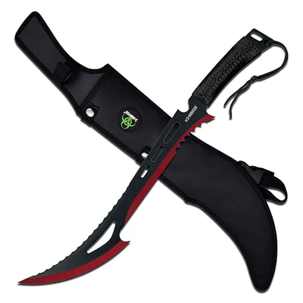 Z Hunter ZB-020 Series Fantasy Machete, Cord-Wrapped Handle, 23.75-Inch Overall - Red