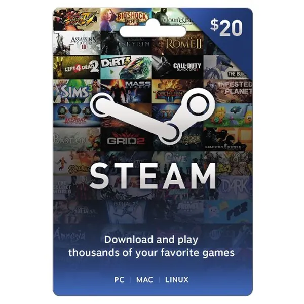 Steam Wallet Card $20 -
