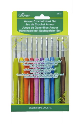 Clover 3672 Amour Crochet Hook Set, 10 sizes - 