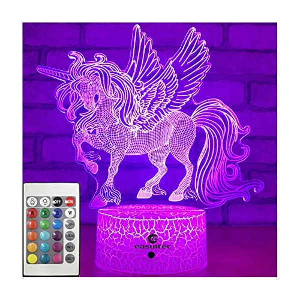 easuntec Unicorn Gifts Night Lights for Kids with Remote & Smart Touch 7 Colors + 16 Colors Changing Dimmable Unicorn Toys 1 2 3 4 5 6 7 8 Year Old Girl Gifts (Unicorn 16WT)