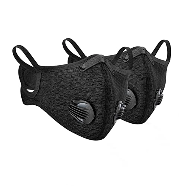 kemimoto 1PACK Face Mask Airsoft Breathable Training Mask with Filter for Men Women Workout, Cycling, Running, Gym, Black