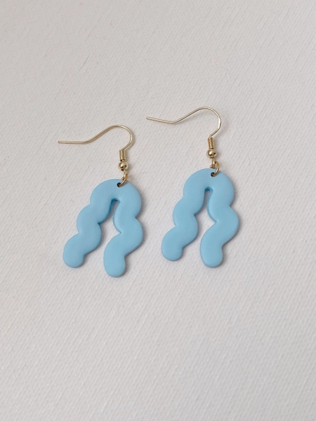 Pastel Squiggle Dangly Earrings, Squiggly Shape Earrings, Abstract Shapes