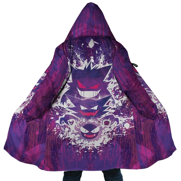 Trippy Ghostly Evolution Ghastly Haunter Gengar Pokemon Hooded Cloak Coat
