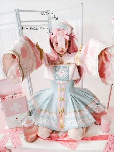 [$5.20]Little Zombie Pink Pastel Goth Bowknot Hairclip