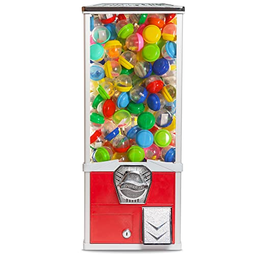 Vending Machine - Big Capsule Vending Machine - Prize Machine - Commercial Vending Machine for 2 Inch Round Capsules Gumballs Bouncy Balls - Red - Red Body