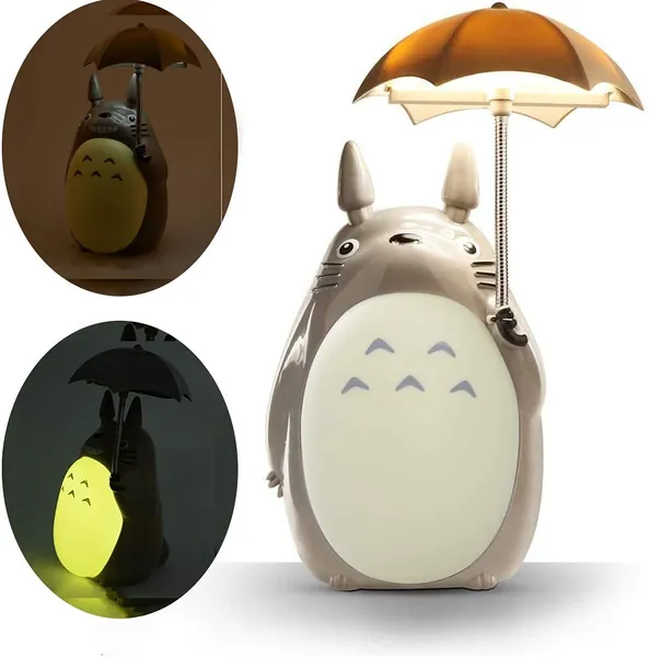 Amine My Neighbour LED Night Light Cartoon Night Lamp with Umbrell, Bedroom Lamp USB Charge (Yellow Belly) Bonus Amine Tumbler