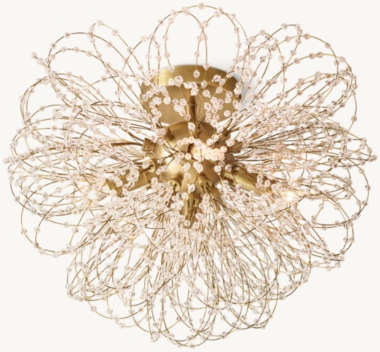 Restoration Hardware - Josie Crystal Flushmount + Antiqued Brass