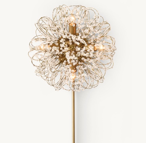 Josie Crystal Sconce - Antiqued Brass