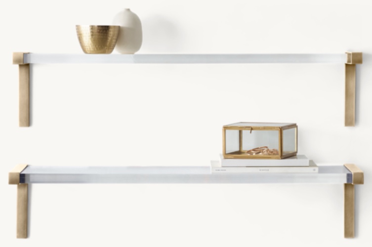 Restoration Hardware - Acrylic & Brass Shelf