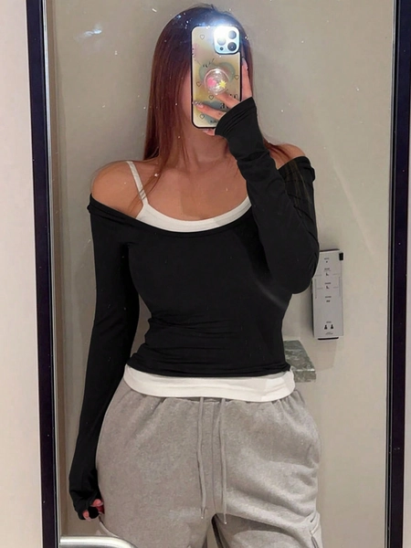 DAZY 2 In 1 Cold Shoulder Tee