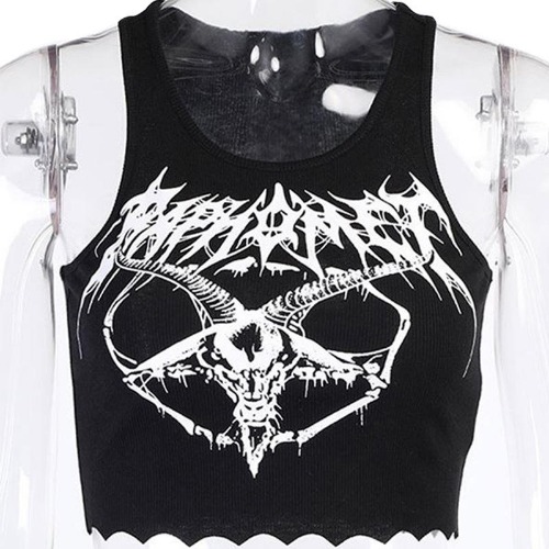 Alternative Y2K Crop Top Goth Chic - M / black