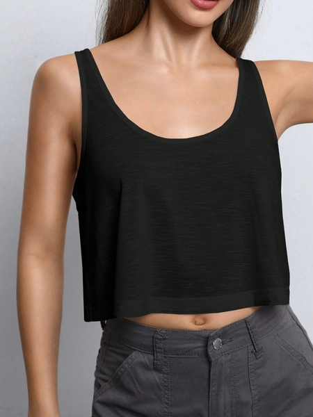 SHEIN EZwear Solid Crop Tank Top