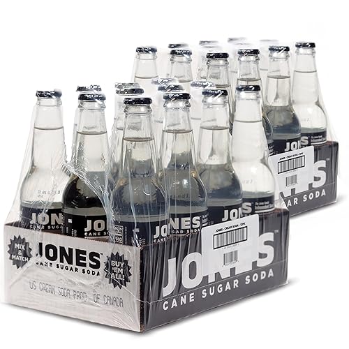 Jones Soda Co. Cream Soda Flavor | 100% Cane Sugar Soda | Craft Soda Pop | Soda Soft Drinks | 12 Oz Glass Bottle Soda (24) - Pack 24