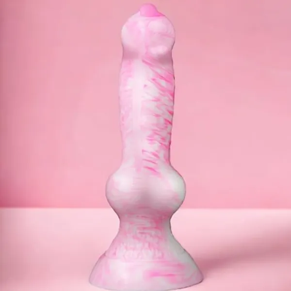 7"Beginner Knot Small Dildo,Realistic Silicon Dildo With Strong Suction Cup, Fantasy Monster Colorful Creature Thin Pink Dildos, Wolf Penis Anal Plug Sex Toy For Women Men Couple Play Game