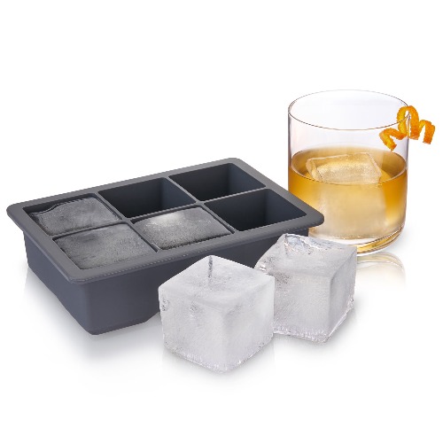 Whiskey Ice Cube Tray with Lid in Grey