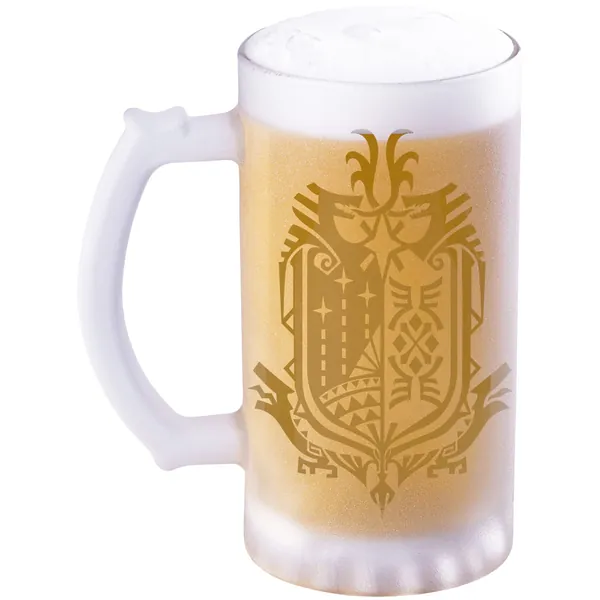 Monster Hunter World Sandblasted Glass Beer Stein - MHW Gift - Gamer Gifts - Beer Mug Glass - Geek Groomsmen Gift - Gift Ideas - Beer Tankard - 