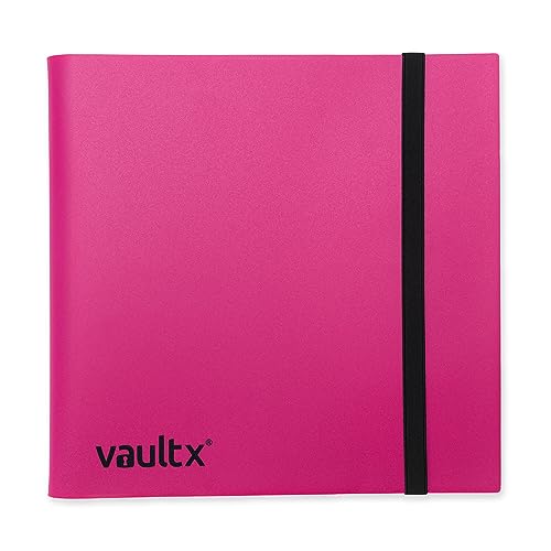Vault X Binder - 12 Pocket Trading Card Album Folder - 480 Side Loading Pocket Binder for TCG (Pink) - Pink