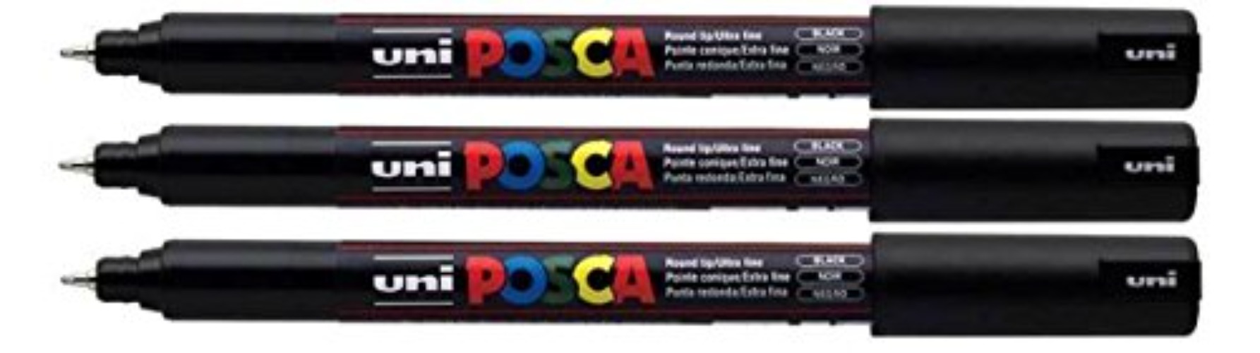 POSCA - PC-1MR 0.7 mm Ultra Thin - Black - Box of 3