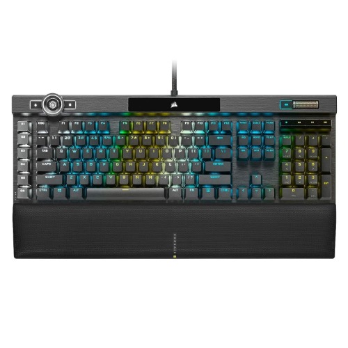 CORSAIR K100 RGB Optical-Mechanical Gaming Keyboard (CORSAIR OPX Keyswitches: Hyper-Fast & Linear, PBT Double-Shot Keycaps, Elgato Stream Deck Integration) QWERTY, Midnight Gold - Black - K100 RGB