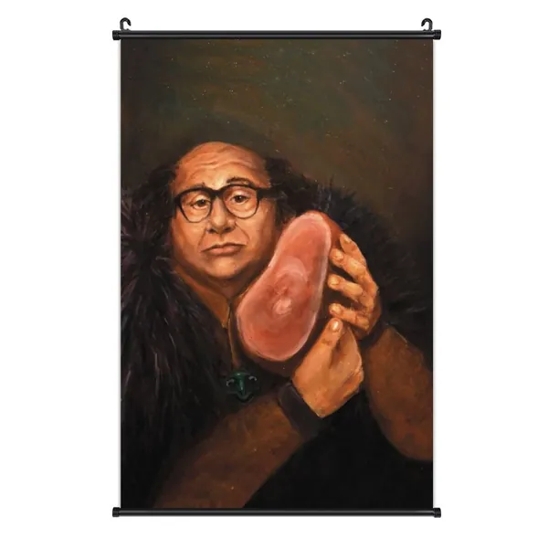 RFJEFS Danny And His Devito Beloved Ham Wall Art Poster Hanging Scroll Canvas For Bedroom Decor 16x24 IN - Danny And His Devito Beloved Ham