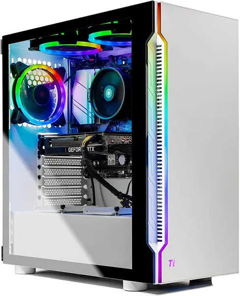 Skytech Archangel Gaming PC Desktop – AMD Ryzen 5 3600 3.6 GHz, RTX 3050, 500GB NVME SSD, 8G DDR4 3200, 600W Gold PSU, AC Wi-Fi, Windows 10 Home 64-bit - 3600 | 3050
