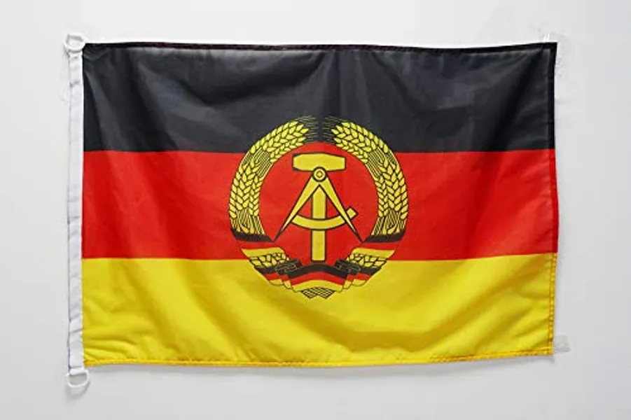 AZ FLAG East Germany Flag 2' x 3' for Outdoor - German RDA Flags 90 x 60 cm - Banner 2x3 ft Knitted Polyester with Rings - 