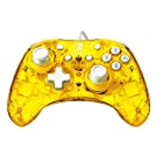 Rock Candy Wired Gaming Switch Pro Controller - Pineapple Pop Yellow / Clear - Licensed by Nintendo - OLED Compatible - Compact, Durable Transparent Travel Controller - Holiday & Birthday Gifts