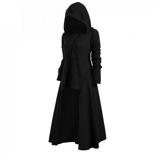 Gothic Long Coats Assassin Style Hoodies Jackets Full Size S-5XL Womens Vintage Cloak Loose Blouse Tops Winter Overcoats Sale Hooded Robe Long Hoodie Dress Gothic Fancy Swing Dresses