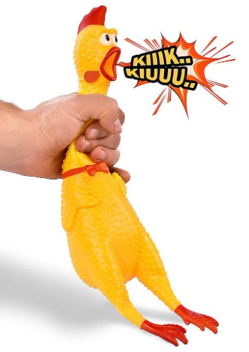 Coolbitz 38CM Funny Rubber Screaming and Squeeze Chicken Feeling Stressed Made and Reliable material for Everyone Suitable for Children