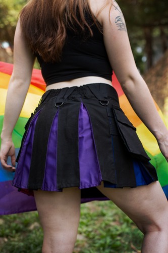 Versatta Bi Pride Hybrid Mini Kilt - 15" - XS (30"-34" at Belt) [US Pants 26-30]