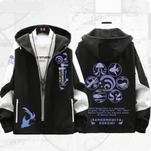 Disfraz de Anime Genshin Impact Sangonomiya Kokomi, ropa de abrigo informal, sudaderas con capucha, primavera y otoño