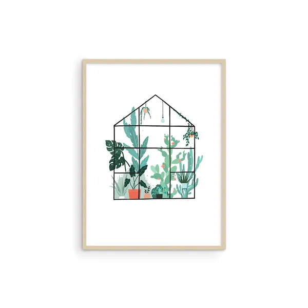 Succulent Wall Art Boho Botanical Prints - by Haus and Hues | Cactus Wall Art & Botanical Posters | Green Leaf Art Plant Pictures Wall Art Green Wall Art & Succulent Pictures for Wall UNFRAMED 12"X16" - 12x16 Unframed Greenhouse