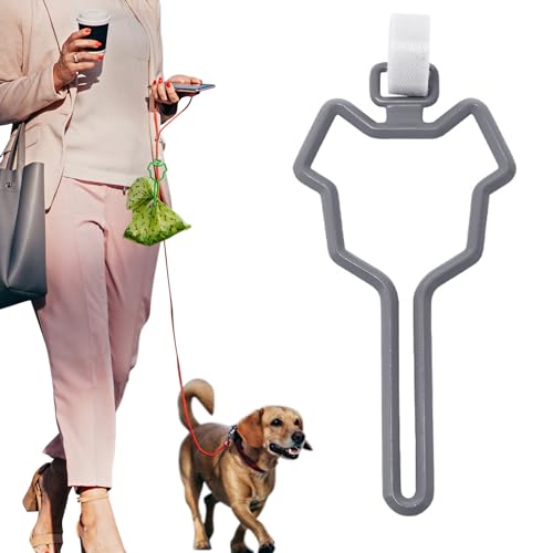 Dalzom® 2Pcs Dog Poop Bag Holder, Waste Bag Holder Carrier for Leash, Dog Poop Bag Dispenser for Walking Running Bicycle Accessory (Gray) - Gray