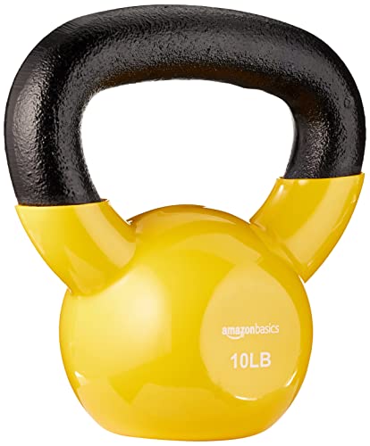 Amazon Basics Vinyl Coated Cast Iron Kettlebell - 10 Pounds