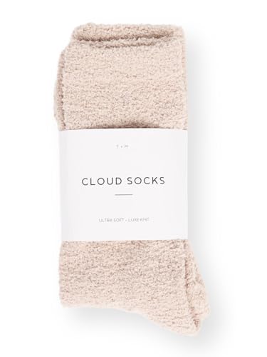 Unboxme Gifts Warm & Cozy Ultra-Luxe Cloud Sock for Women & Men - Super Soft Luxurious Fabric Sleep Socks - 1 Pair - Stone Cloud