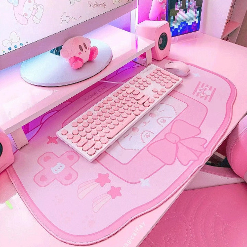 Kawaii Kitten Gaming Mousepad | Pink Cat
