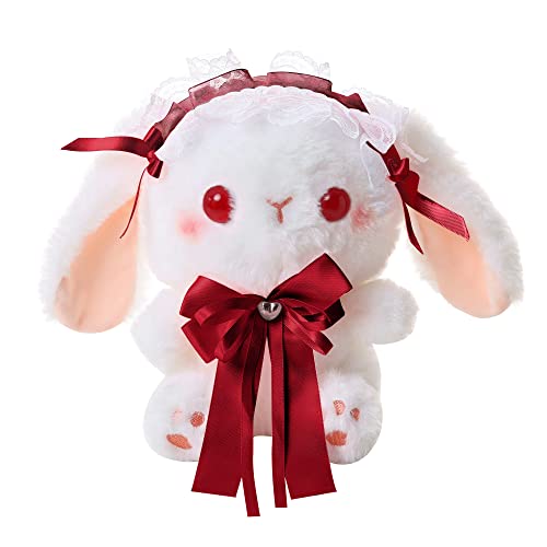 YOMOTREE Stuffed Animal Doll Plush Toys, Plushie Animal Toys, Cute Plush Animals, Lolita Bunny 9 Inches, Children's Gifts Rabbit (Red) - Red